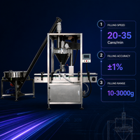 Machine de remplissage automatique de poudre à tête unique en acier inoxydable 304, conception sans poussière pour pots de poudre cosmétique et de talc