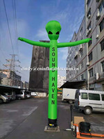 Danseur gonflable extraterrestre en nylon vert, publicité gonflable, tube aérien ondulant à vendre