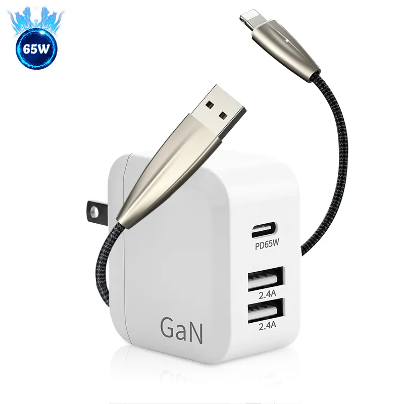 TYPE-C GaN-cargador USB de pared QC 4,0 PD, carga rápida de 65w para IPhone, Ipad, Macbook pro, ilepo