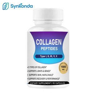 Cápsulas de Péptidos de Colágeno Synkonda, 1800 mg por Porción, 5 Tipos de Colágeno, Apoya las Articulaciones, las Uñas, la Recuperación y el Rendimiento, 90 Unidades - Product Image 1