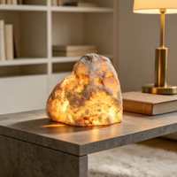 Lampe de table en albâtre de luxe, lampe de chevet en pierre naturelle, lumière décorative pour la maison, la villa, l'hôtel, la chambre à coucher, fabricant