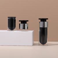 Flacon pompe sans air en plastique transparent, blanc, noir, givré, pour crème cosmétique, 15 ml, 30 ml, 50 ml, personnalisé, de luxe, vide