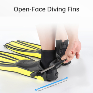 Aletas de Natación Amarillas y Negras de Goma Suave, Aletas de Buceo con Gancho para Entrenamiento de Natación - Product Image 5