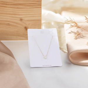 Collana con diamanti Inzoi in acciaio inossidabile placcato oro con pendente rotondo da 12 mm, gioielli minimalisti per donna - Product Image 2