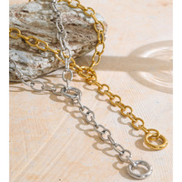 Collier ras-de-cou JINYOU 8074 en acier inoxydable plaqué or PVD épais avec pendentif Y et pompon, bijoux pour femme