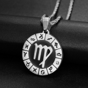 Collar de Acero Inoxidable Chapado en Oro con Colgante de Moneda de <span class=keywords><strong>Signo</strong></span> Zodiacal Personalizado, Joyería de Alta Calidad Sin Deslustre - Product Image 6