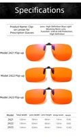 Lunettes anti-lumière bleue orange à monture intégrale rabattable sans monture avec verres en polycarbonate légers pour lunettes de vue