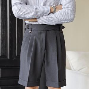 Pantaloncini da uomo Casual gorgoglio a vita alta Shorts estivi da lavoro dritti da lavare napoli a cinque punti - Product Image 4