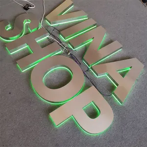 Letrero de luz de espejo infinito personalizado con iluminación de cambio de Color RGBW Letras acrílicas LED 3D