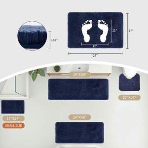 High Quality 1pc Machine Made Ultra Soft Bathmat Thickened Plush Anti-Slip Non Slip <b>Waterproof</b> Super Absorbent Bathroom Floor - Product Image 2