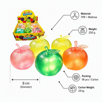 Vente en gros de nouveaux et uniques jouets anti-stress en TPR en forme de fruits ronds, à remontée lente, unisexes, boîte de présentation de 96 pièces