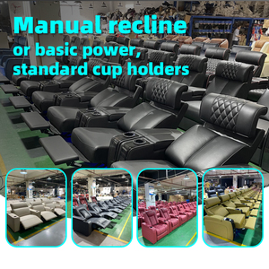 Sillón Reclinable Eléctrico de Cuero Granulado, Asientos <span class=keywords><strong>VIP</strong></span> para Cine en Casa, Diseño Moderno, Sofá Reclinable Deslizante para Cine, Muebles de Cine - Product Image 6