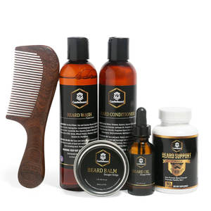 Kit biologico per la cura della barba con crema idratante e balsamo ingredienti a base di erbe e olio di Argan - Product Image 1