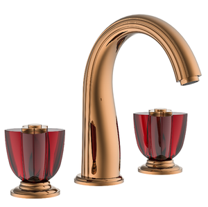 Rubinetto da Bagno UPC Classic Gooseneck Gold 8 Pollici in Ottone con Due Maniglie e 3 Fori per <span class=keywords><strong>Acqua</strong></span> Calda e Fredda - Product Image 2