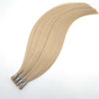 Blond platine double drawn # Extensions de cheveux naturels I-Tip, 60 unités, sans perte, adhérence forte, cheveux vierges Remy
