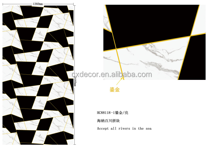Marbre de PVC de série d'or 6