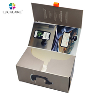 Support de téléphone portable en papier couché électronique publicitaire vide personnalisé support de téléphone de voiture boîte d'emballage d'impression UV avec couvercle magnétique