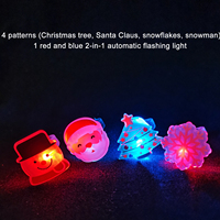 Lampu Cincin LED Natal Grosir, Mainan Jari Menyala untuk Anak-anak, Souvenir Pesta, Kepingan Salju, Santa, Manusia Salju, Lampu Berkedip Menyala dalam Gelap