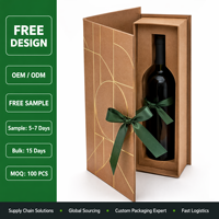 Boîtes d'emballage personnalisées OEM en papier kraft, dorées mat avec marquage à chaud, durables et réutilisables, 400 g/m², pour bouteilles de vin et livres