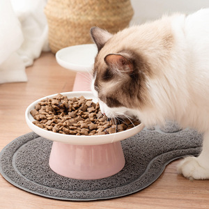 Cat Food Bowls Set Elevated Anti Tipping With Mat For Daily Use - Product Image 3