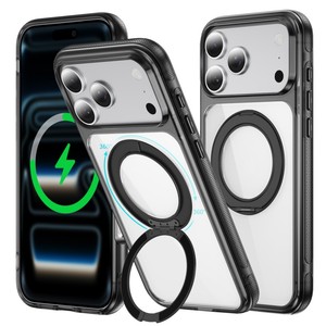 Coque transparente Senyork de haute qualité avec support magnétique rotatif à 360° pour iPhone 17 Pro, 16 Plus, 15 - Product Image 6