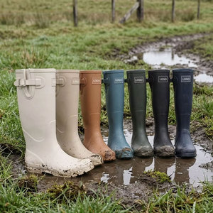 Bottes Wellington en caoutchouc naturel résistantes à l'usure, antidérapantes, imperméables, pour femmes, nouveau <span class=keywords><strong>style</strong></span>, logo personnalisé - Product Image 1