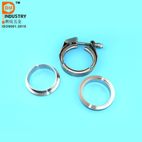 Colliers de serrage en V pour silencieux d'échappement en acier inoxydable, kit de colliers de serrage en V à dégagement rapide de 2,5 pouces et kits de brides mâles et femelles