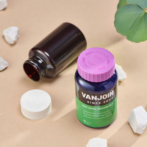 HDPE PET PS emballage <span class=keywords><strong>pharmacie</strong></span> bouteille en plastique personnalisé givré doux au toucher vitamine pilule bouteille avec blanc CRC bouchon à vis - Product Image 3