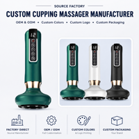 Masseur à ventouses électrique sans fil rechargeable par USB, à aspiration réglable, avec fonction de grattage Gua Sha pour le soulagement des douleurs corporelles et cervicales