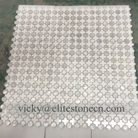 Magnifique design de crédence, carrelage en marbre blanc à jet d'eau, mosaïque florale pour sol, carrelage mural floral