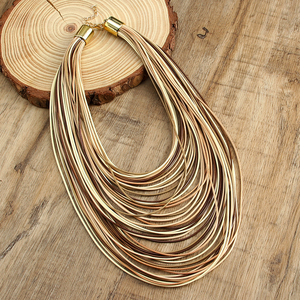 Collar de Cordón de Cera Multicapa Exagerado Nuevo de 2025, Collar de Cordón de Cuero Colorido Retro Bohemio - Product Image 3