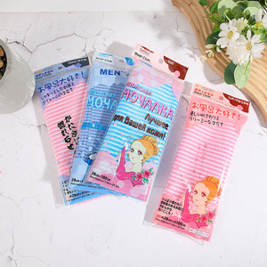 Wholesale Russian Stripe Japanese Style <b>Loofah</b> Bath Towel Long Back Scrubber for Shower Exfoliating Bath Sponge for Men - Product Image 4