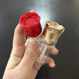 ISMAN 10ml Tube de brillant à lèvres en forme de <span class=keywords><strong>rose</strong></span> pour la Saint-Valentin, bouchon doré, flacon vide pour <span class=keywords><strong>gloss</strong></span>, conteneur de maquillage, logo personnalisé - Product Image 6