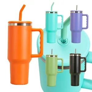 Cơ hội kinh doanh mới 2023 thị trường đã không bán nhưng thép không gỉ Trek 40 oz cup 40 oz Tumbler với xử lý nắp và ống hút