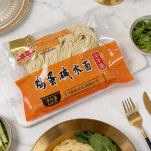 Nouilles chinoises classiques alcalines à l'œuf, faibles en sodium et en matières grasses, en sachet, texture lisse, nouilles asiatiques - Product Image 1
