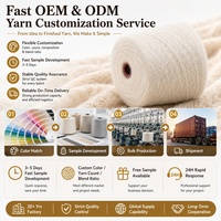 Eco-friendly Recycled Polyester Wool Nylon Blended Fancy Yarn 1/4.2NM Fluffy Faux Alpaca Long Pile Yarn for Winter Knitted Coat