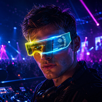 Lunettes en acrylique lumineuses à LED avec logo personnalisé, 2 LED multicolores, brillent dans le noir, pour garçons et filles, concerts, décorations de Noël et de fêtes
