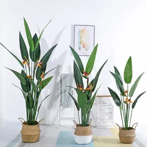 Plastic Artificial Birds Paradise Silk Bird Of Paradise Plant For Outdoor Indoor Decoration