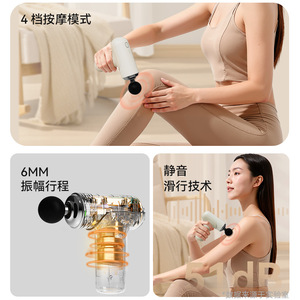 Massage Gun Electric 4 Speed Mini Vibration Neck Massager With Brushless Motor USB Rechargeable 500mAh 1200-3200rpm - Product Image 1