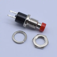 Interrupteur à bouton-poussoir momentané PBS-10B 10 mm, étanche IP65, 2NO, double contact, commande industrielle, tête bombée, borne à souder