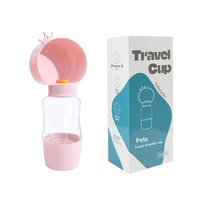 Bouteille d'eau portable anti-fuite pour animaux de compagnie avec boîte de rangement pour aliments 2 en 1, bouteille d'eau pour chien et chat, récipient pour nourriture pour les promenades en plein air