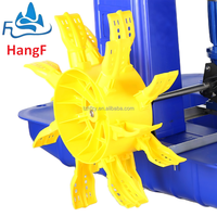 Aérateur à roue à aubes flottante en acier inoxydable HANGFENG GWZJ107F 1HP 0.75kW 380V 4-creusets, machine d'oxygénation avec moteur et boîte de vitesses pour l'aquaculture