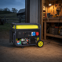 Générateur à essence 230V 50Hz 8.5kW 10kW 457cc 521cc Démarrage électrique Réservoir 25L 40L AVR Bobine 100% cuivre 12V DC pour usage domestique et agricole