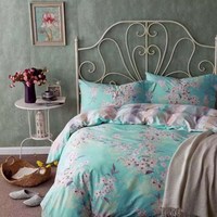 Chine usine plate ou équipée 4 pièces housse de couette ensemble de literie microfibre king size drap de lit floral