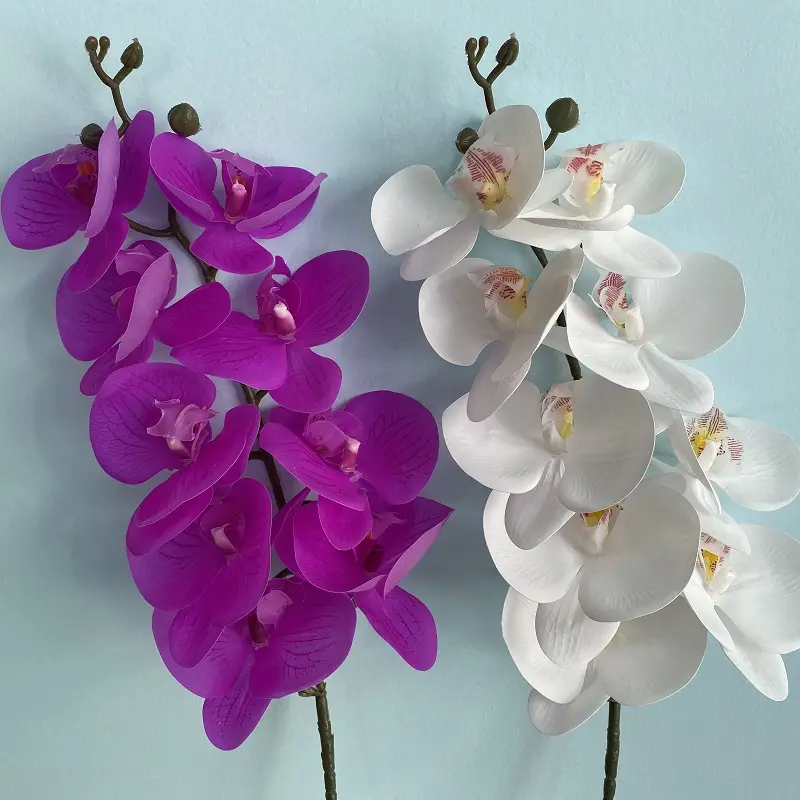 FC4001 9 Heads Real Touch 3D Kunstmatige Orchidee Decoratieve Bloemen Orchidee Planten Orchidee Bloem