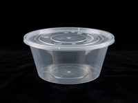 Conteneur alimentaire rond jetable en PP transparent pour sushis, nouilles, jus, emballage à emporter