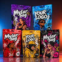 Sachet Mylar anti-odeur personnalisé de 3,5 g avec fermeture éclair, pochette verticale de qualité alimentaire pour bonbons et snacks
