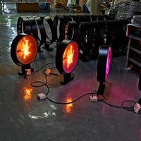 Boîte à lumière numérique holographique 3D double face, boîte d'affichage LED intérieure/extérieure, ventilateur holographique dynamique avec couvercle pour café