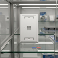 Plaque frontale 120 ports type 1 avec icônes ordinateur et téléphone pour connecteur Keystone RJ45 pour câblage réseau et vocal