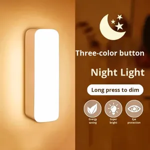 Lampe LED magnétique rechargeable par USB, 3 températures de couleur, sans fil, à coller au mur, pour chambre à coucher, placard, escalier, couloir - Product Image 3